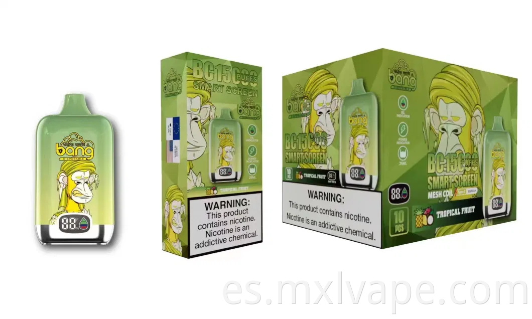 E cigarry bang king smart pantalla 15000/15k bocanadas de caja digital 12000 hojaldre vaporizador